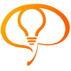 Gehirnsilhouette mit einer Glübirne - Idee Logo